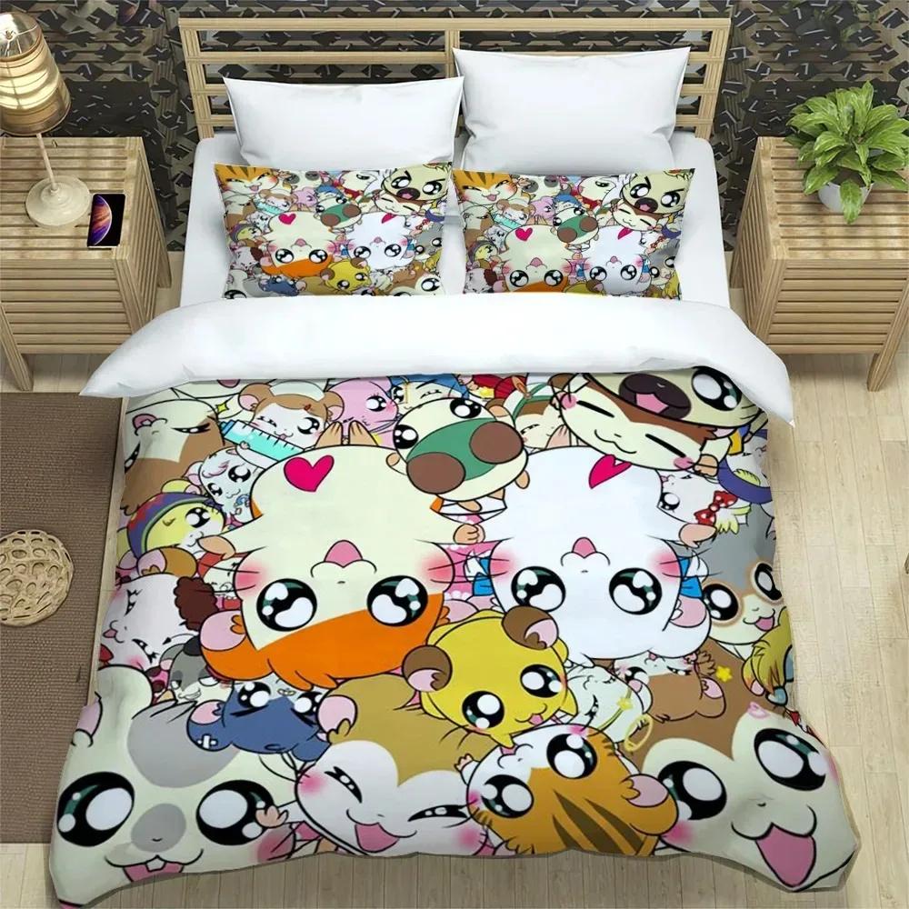 3D-Druck Cartoon Niedlich Hamtaro Bettwäsche-Set Bettbezug Kissen-Set Geburtstagsgeschenk Jungen Bettbezug Bettwäsche Heimtextilien