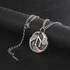 Vintage Norse Rune Necklace Viking Jewelry Stainless Steel Pendant Wicca Amulet Gift for Men Women