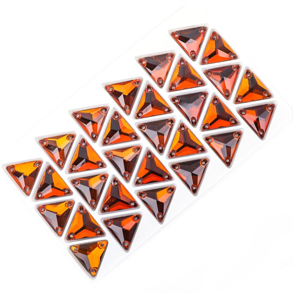 5Pcs High Quality Triangle Color Ab Flat Button Hand Sewn Diamond Glass Crystal Button Clothing Accessories With Diamond Wedding Dress Auxiliary