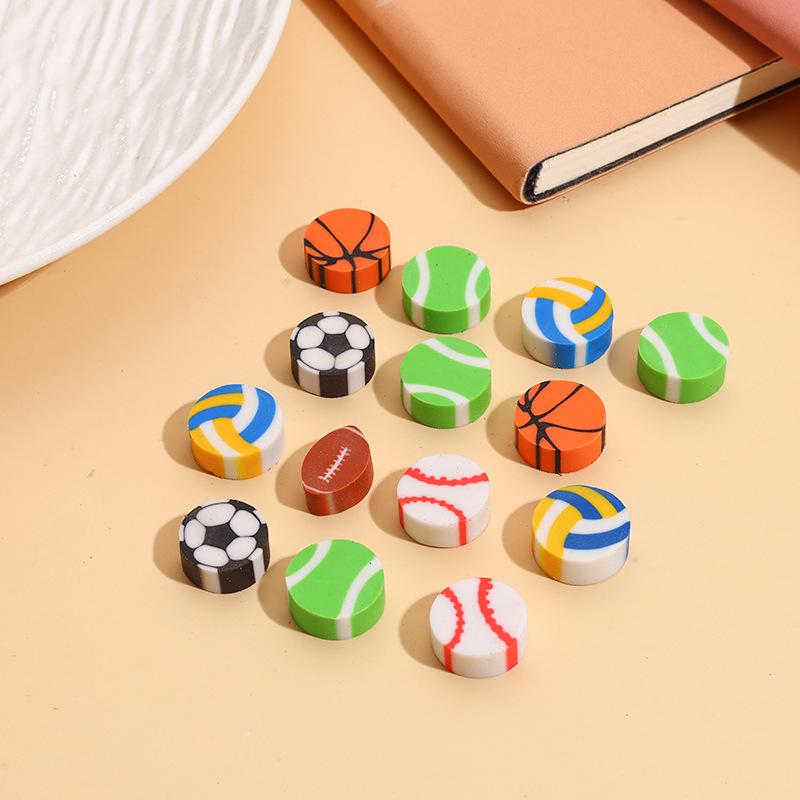 Kreatives Sport-Radiergummi-Set: 6 Stile von Cartoon-Fußball- & Basketball-Radiergummis für Kinder-Schreibwaren & Belohnungen
