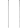 Fence Post Set 2 Pcs Silver Powder Coated Steel