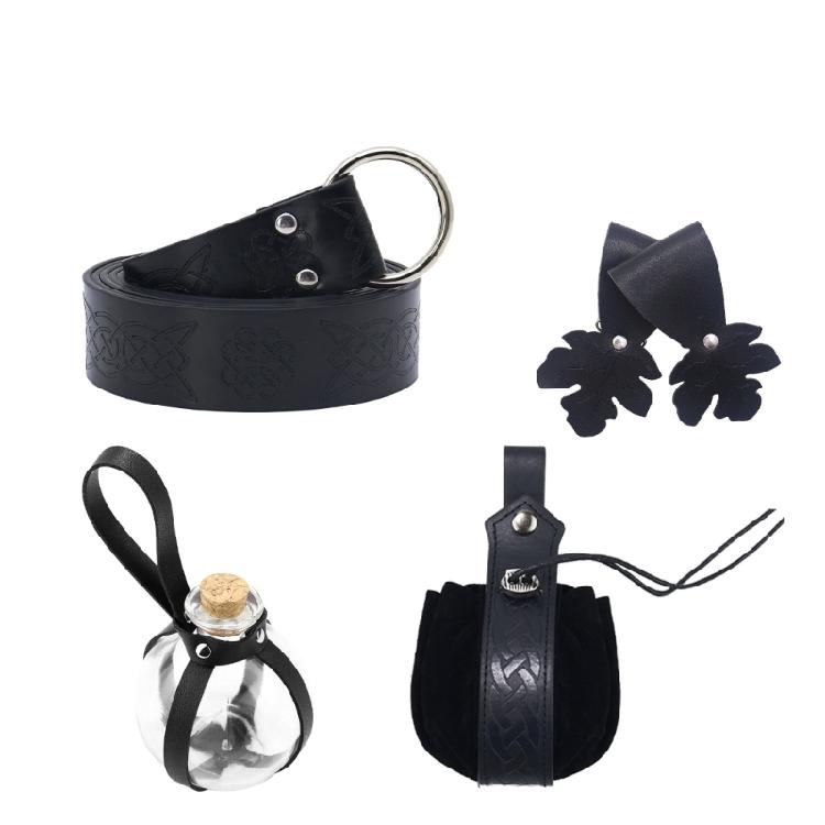 1 Set Medieval Renaissance Costume Set Belt Potion Bottle Mug Holder Skirt Hikes Halloween Renaissance Accessories