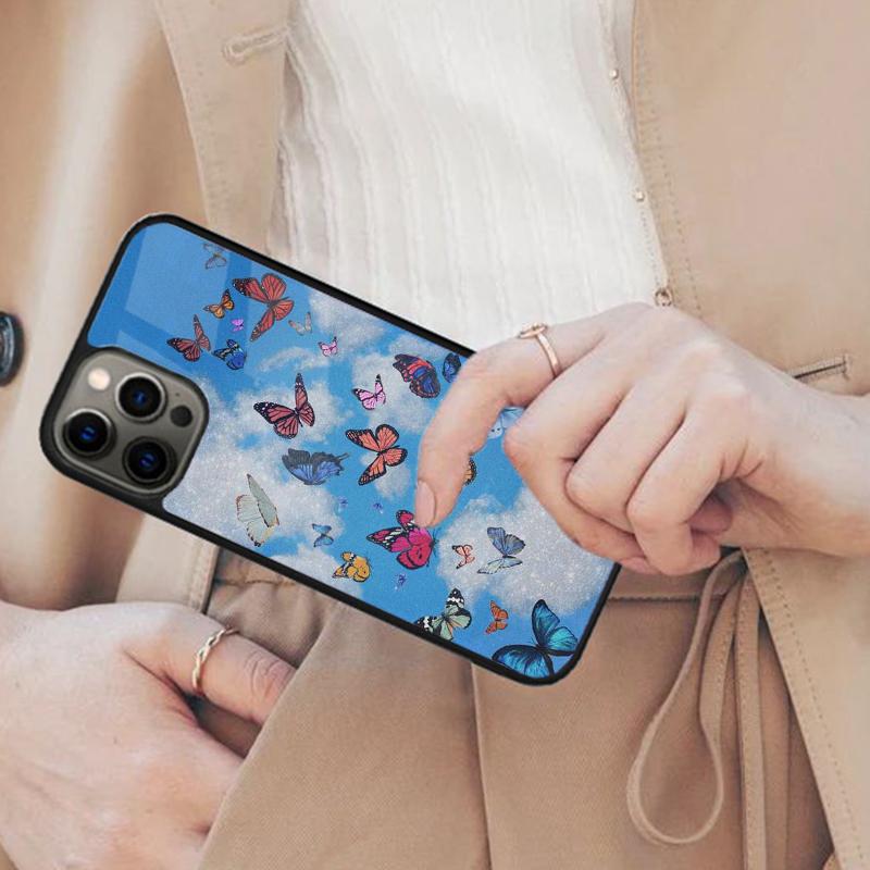 

Cute Aesthetic Butterfly Magnetic Phone Case For APPLE iPhone 17 Air 16 14 13 12 Pro Max 15 Plus Wireless Charge MagSafe Cover iPhone 14