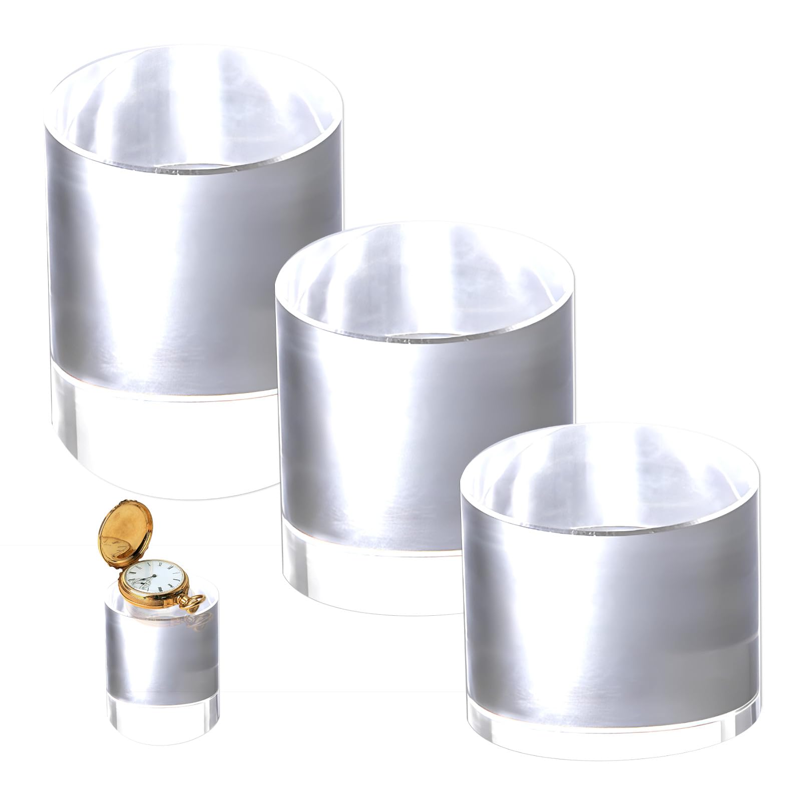 

heizi Акриловая подставка для фотографии, Акриловый блок, Акриловая пластина, Подставка для демонстрации фигурок, Подставка для фотографии (Цилиндрический, 3 размера)