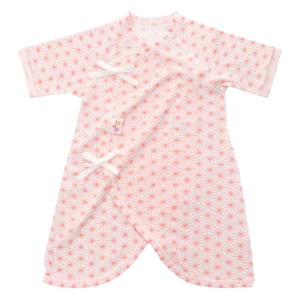Baby Castle Combination Sizes Hemp Leaf Made In Japan Undershirt, 50-60, Pattern, Pink,
