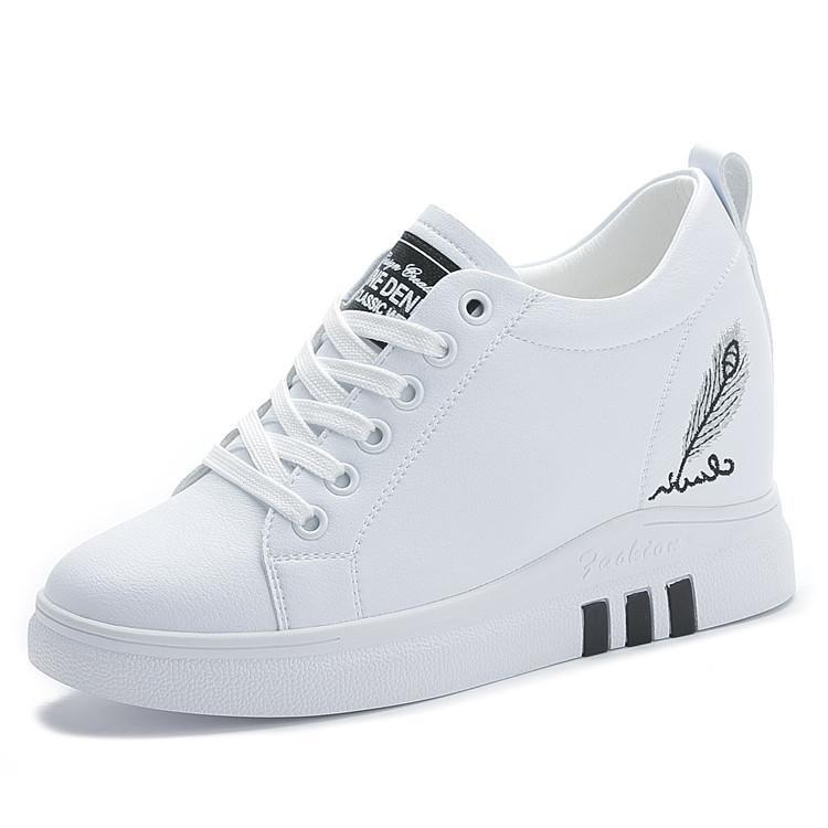 Inner Height-increasing Women's Shoes Autumn and Winter New Casual Shoes Lace-up Sports Shoes Thin Versatile Board Shoes Women