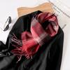 Imitation cashmere scarf new fashion versatile atmosphere tassel plaid scarf women's warm scarf