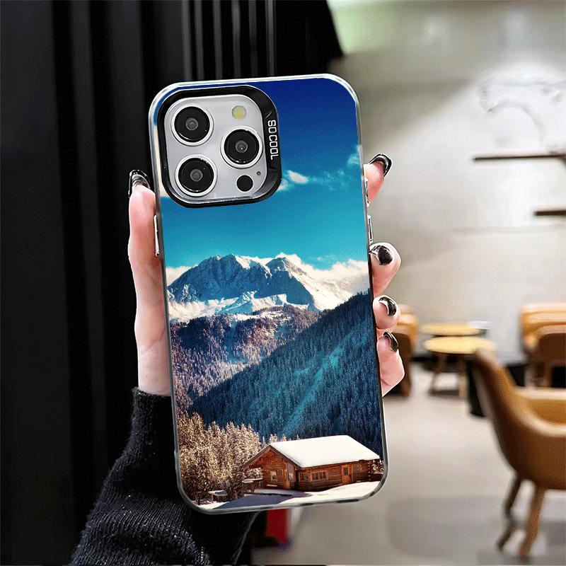 Mountain Peaks Landscape Soft Phone Case for iPhone 15 16 17 Pro Max 17Air 16E 14 Plus 13 12 Mini Shockproof Cover Back Shell