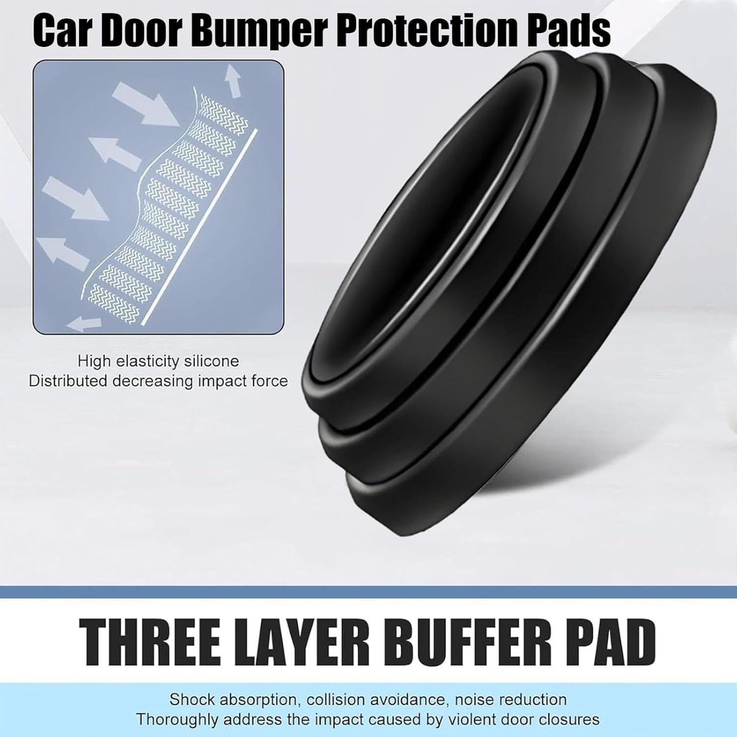 

Car Door Bumper Protection Pads, Car Door Shock Absorber Pads, Car Door Shock Absorbing Gasket, Anti-Collision Gasket, Car Door Slam Stopper (Black Luminous 8PCS