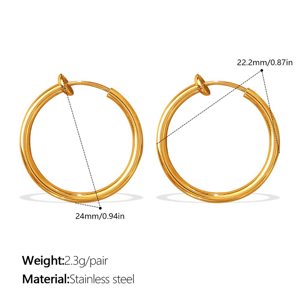 Unisex Geometric Hoop Earrings - Trendy Cross-border Hip Hop Style
