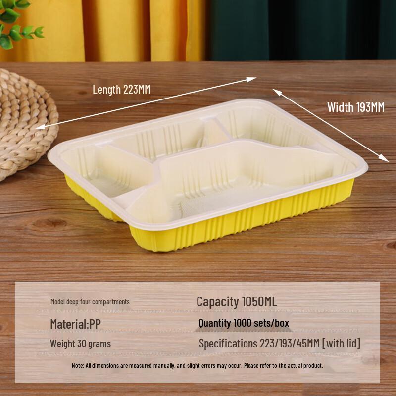 Horned Pansy Divided Disposable Plastic Lunch Boxes