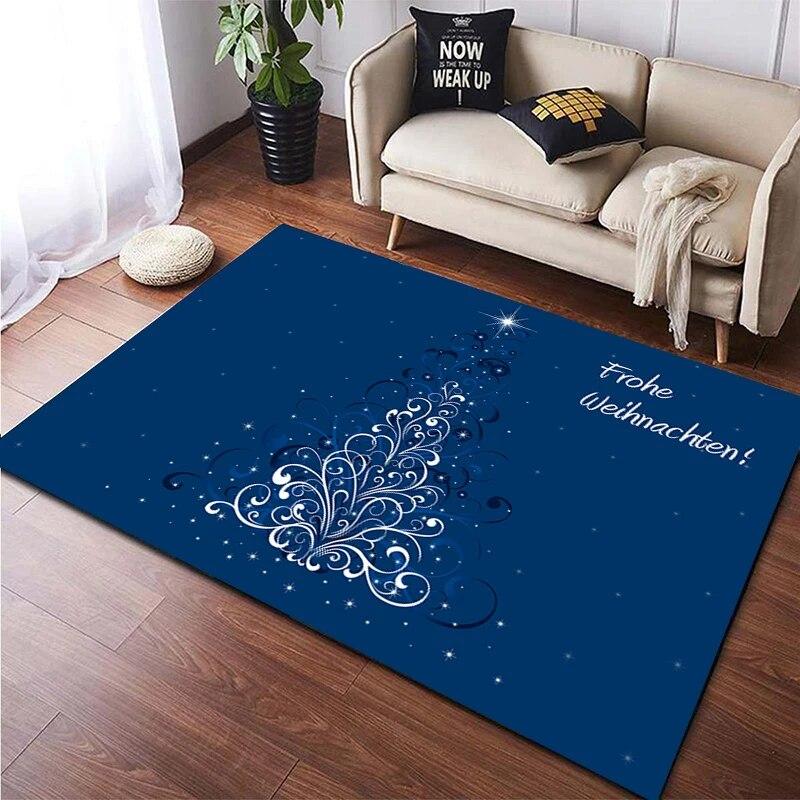 Weihnachten HD-bedruckter großer Teppich, Teppich für Wohnzimmer, Schlafzimmer, Sofa-Dekoration, rutschfeste Fußmatten, Dropshipping Alfombras