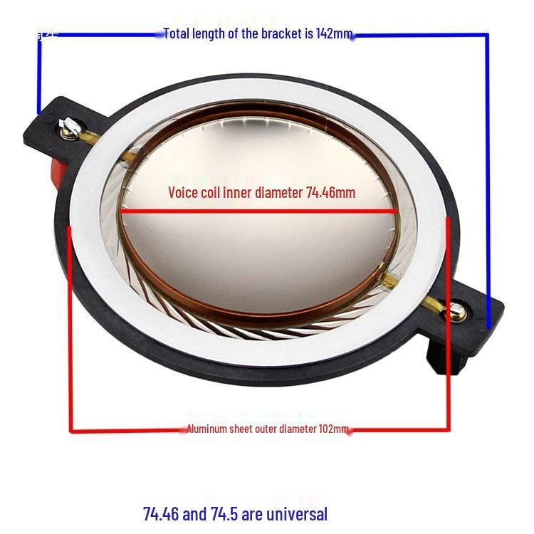 74.46 High-Frequency Tweeter: 75-Core Titanium Diaphragm with Flat Aluminum Wire Coil