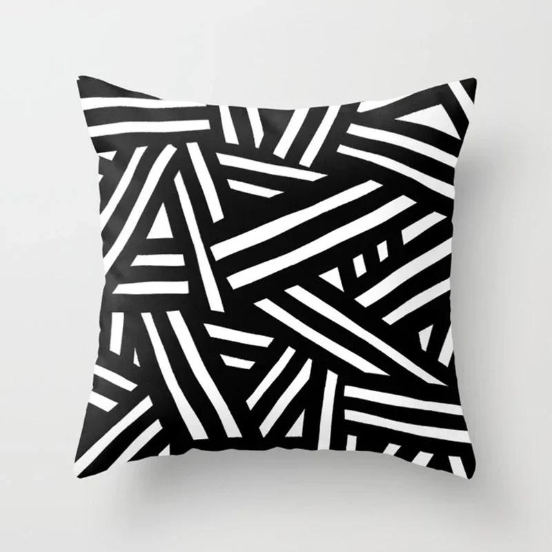 45*45Cm Orange Color Throw Pillow Case Mid Century Geometric Cushion Covers For Home Sofa Chair Decorative Pillowcases