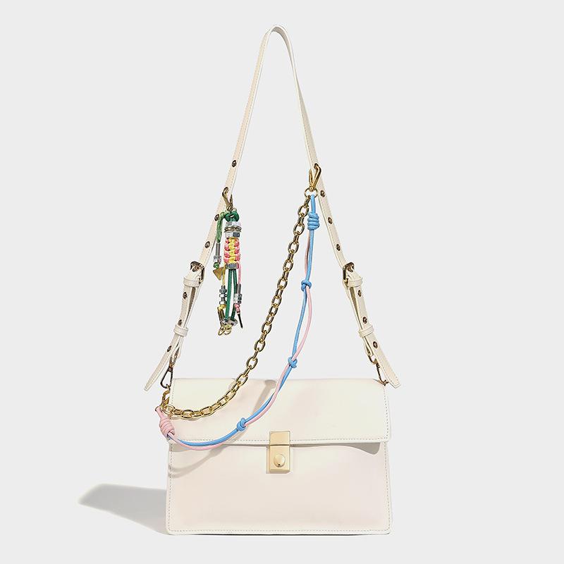2025 Spring/Summer New Fashion Versatile Small Square Bag Messenger Chain Underarm Biker Bag Single Shoulder Crossbody Women's Bag Trendy