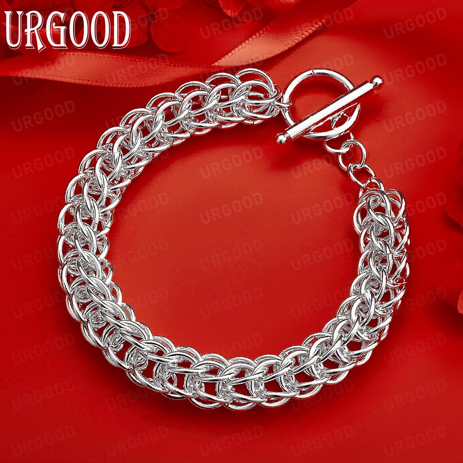 Многорядный браслет из стерлингового серебра 925 пробы Свадебные украшения 20CM