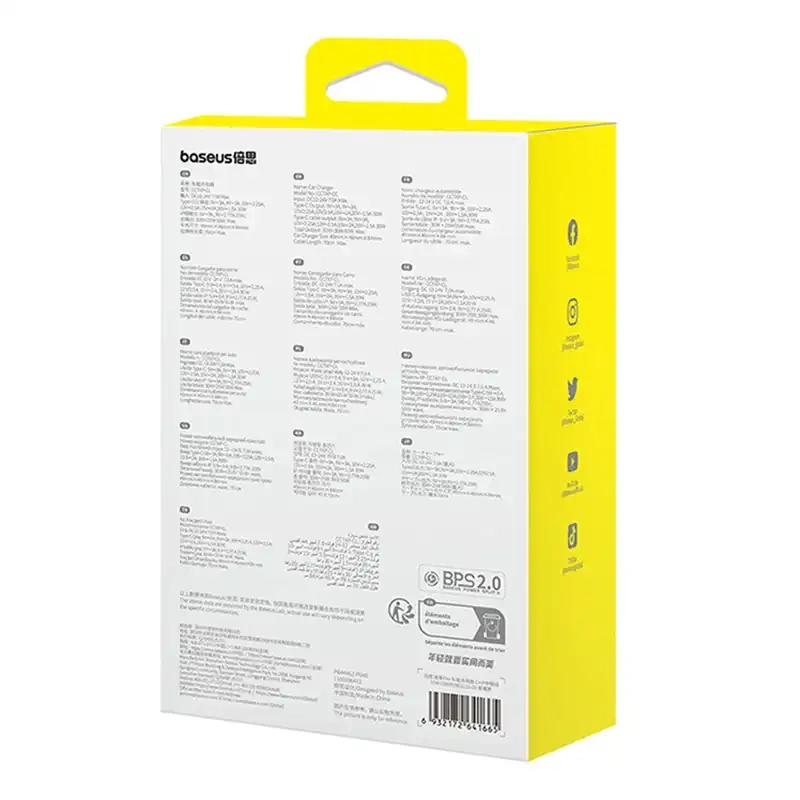 Ładowarka Samochodowa Baseus Enjoyment Pro Z Kablem Lightning + Usb-C, 55W (Czarny)