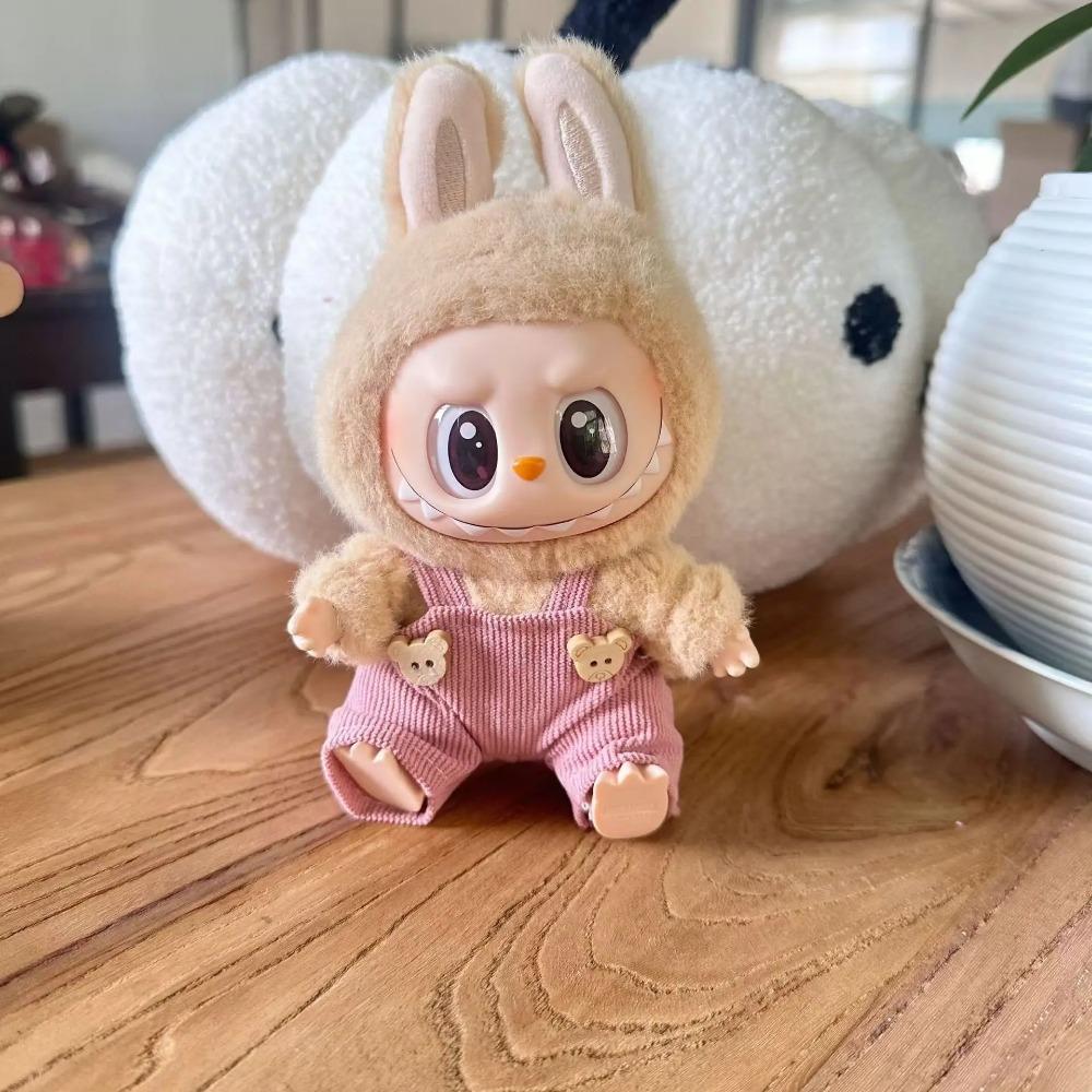 Cute Mini Plush Doll'S Bib Pants 17cm Labubu I II Idol Dolls Sitting Party Clothing Outfit Accessories For Korea Kpop Exo