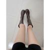 Elastic Skinny Boots Knee Long Boots Women's Autumn and Winter Small Straight Tall Knight Boots Children's Thick Heels