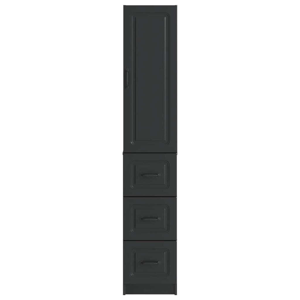 2 Piece Cabinet Set Black 33 x 34.5 x 87 cm Particleboard