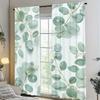 Set Of 2 Eucalyptus Leaves Print Curtain Polyester Window Drapes Living Room Bedroom Home Decor Curtains Made Sitting Treatment