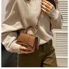 Pure Color Minimalist Handbag Fashionable Single Shoulder Crossbody Bag Women's Faux Leather Square Purse KTB