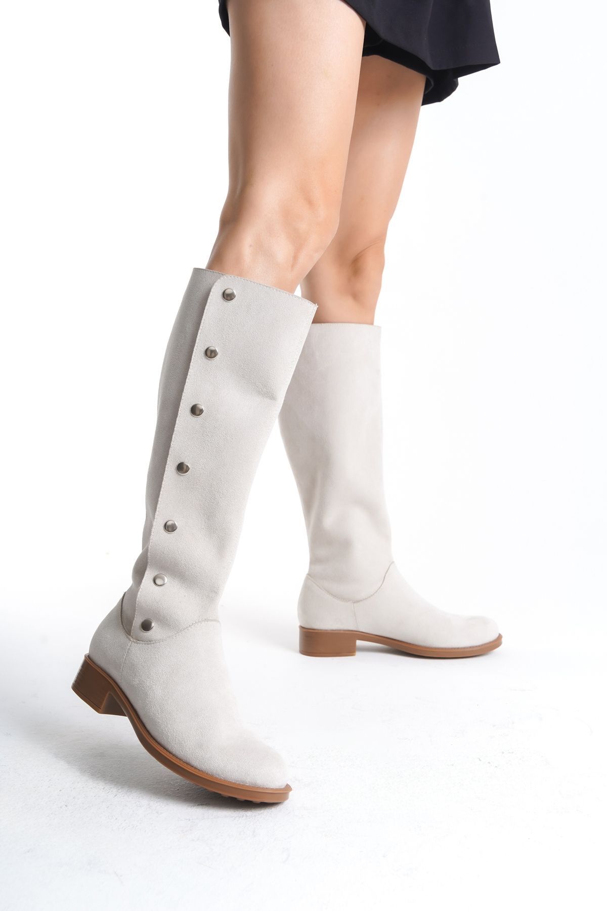 

Women Modern Stylish Fashion Boots Boots Faux Leather Suede Special Design Button Design Suede Boots 36