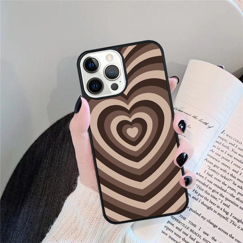 Latte Love Braunes Herz Ästhetische Handyhülle Für iPhone 17 Air 16 15 14 plus 12 13 Pro max Hülle Cover coque