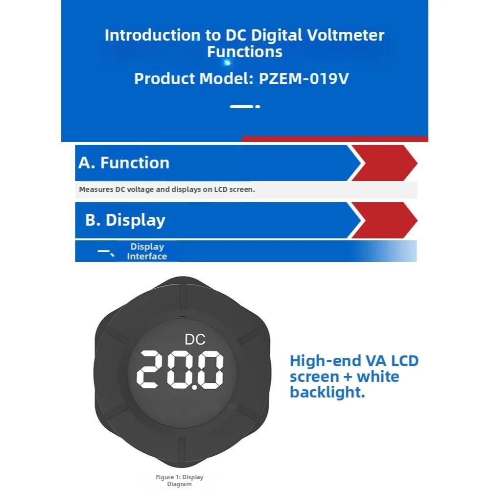 Digital LCD Voltmeter DC 0 300V Voltage Indicator with Large Font Display for LED System Solar and Vehicle Applications
