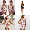 Piece Womens 2 Holiday Mini Playsuits Ladies Beach Summer Floral Shorts Print