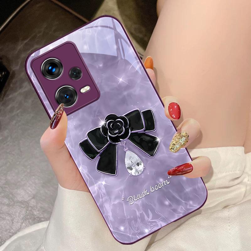 High-grade Bow Tie For Xiaomi 14 Ultra 13 Lite Redmi Note 13 11 Pro 12 Plus Poco X6 3 Pro F4 6 GT Tempered Phone Case