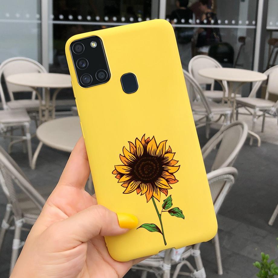 Sunflowers Daisy Shap-on Case For Samsung A21s Case Samsung Galaxy A21S A 21S A21 S A217F Cover Dustproof Silicone Bumper Coque