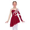 Girls Long Sleeve Dance Dress Shiny Sequins Decorated Patchwork Style Hollow Back Dresses