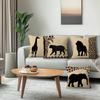 Afrikanische Graslandtier-Silhouette Kissen Kissenbezug Polyester Kissenbezug Dekokissen für Sofa Heimdekoration Kissenbezug
