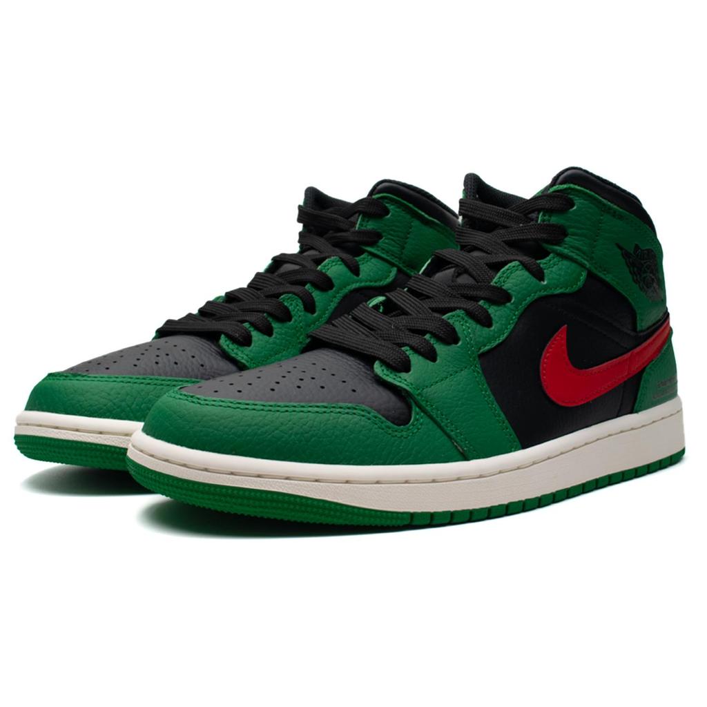 Jordan Air Jordan 1 Reverse Birth Leather Thermal Coverage High top Vintage Basketball Shoes Men's Black Green Red 852542-301(Team98-)