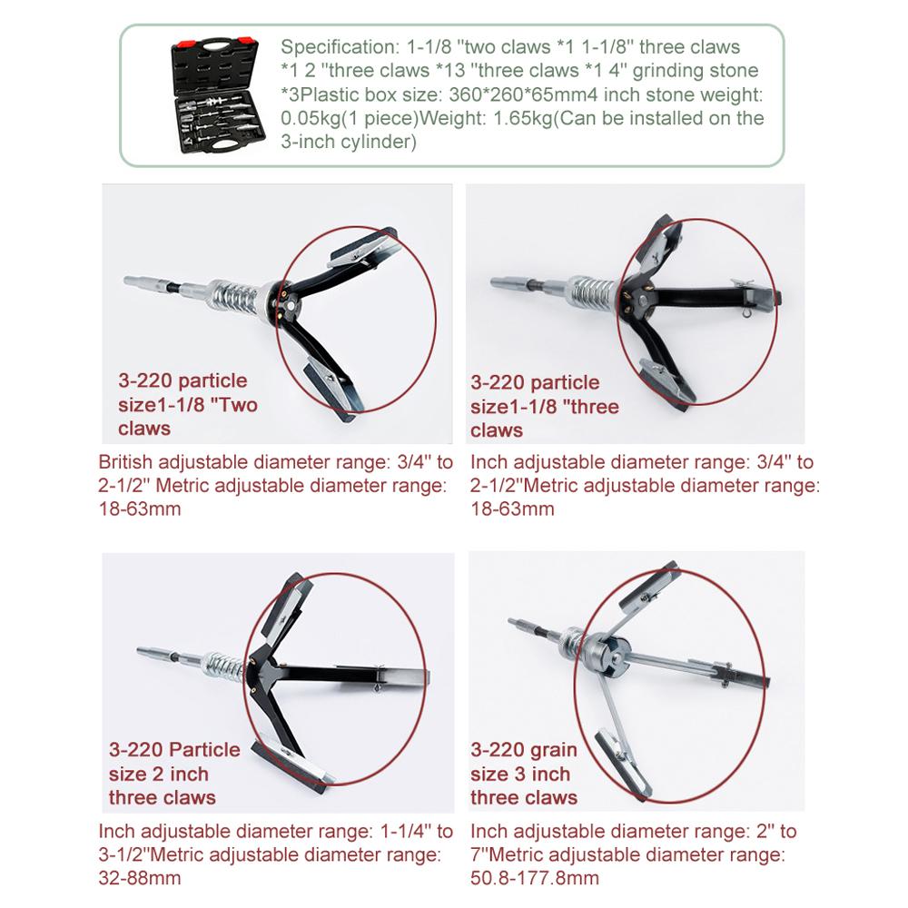 2-Jaw 3-Jaw Car Cylinder Grinder Car Engine Cylinder Honing Tool Brake Cylinder Burnisher Hone for Grinding Holes Friction Tool