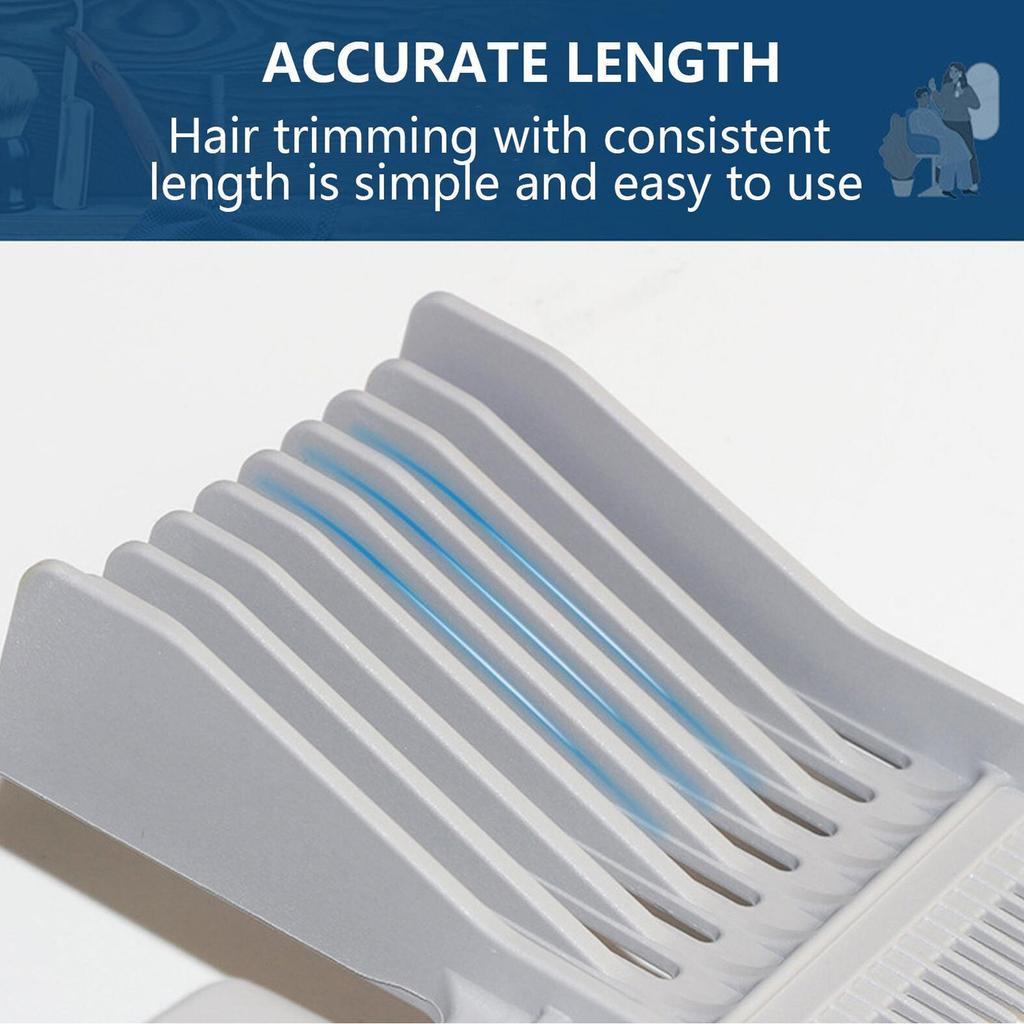 2pcs Professional Curved Positioning Comb Hairdressing Tool Ergonomic Guide Clipper Comb for Barber