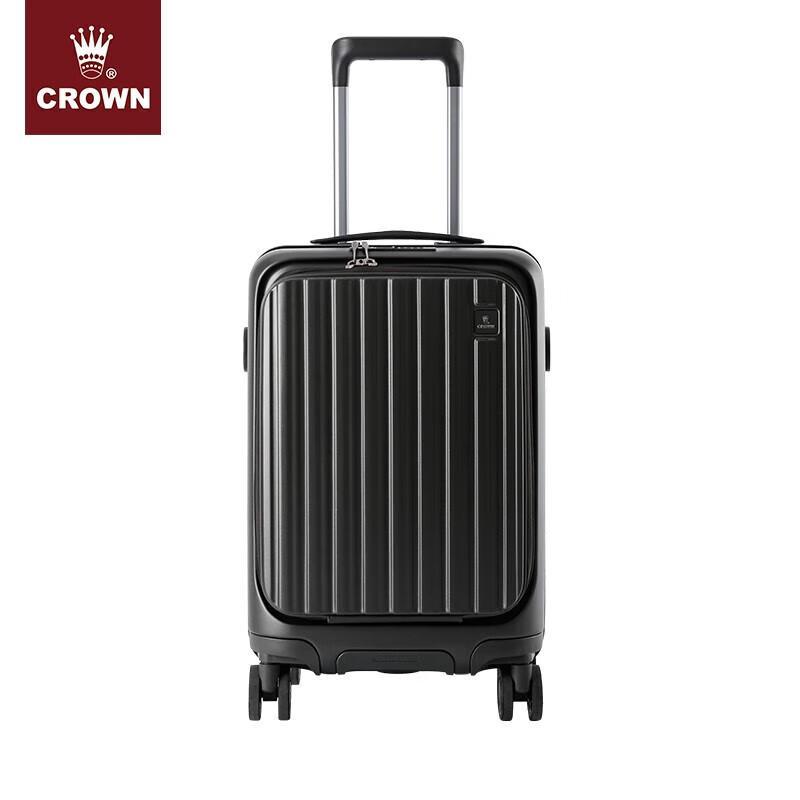 CROWN 20-inch Front-Opening Spinner Carry-On Suitcase 20 inches