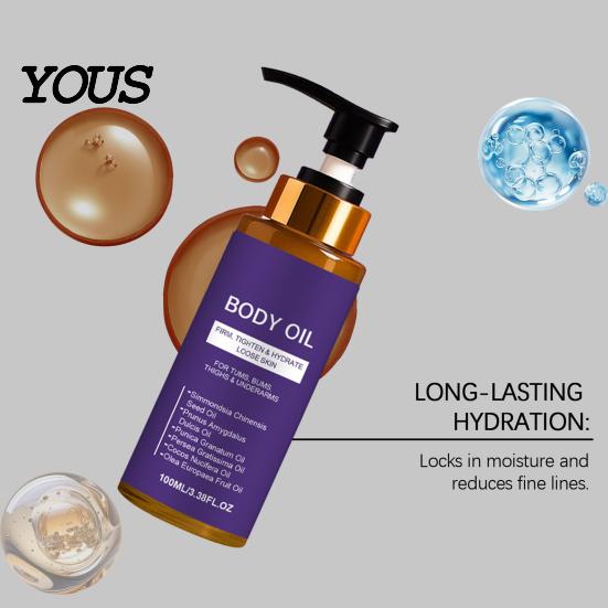 Rejuvenating Body Oil for Elasticity Firming Oil, Hydrating Nourishing Dry Skin, 100ml Lightweight Non Botanical Glowing Skin Greasy Moisturizer, Care