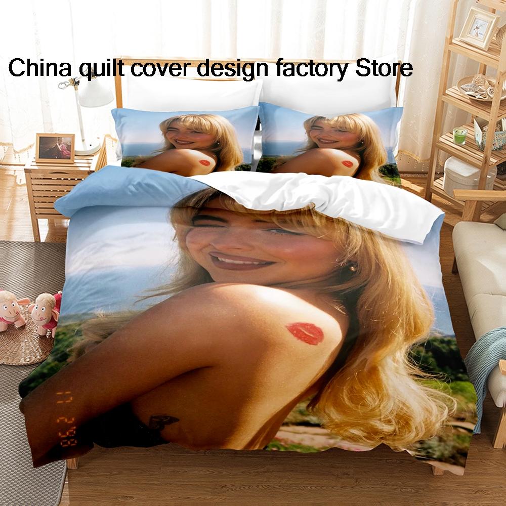 

Hot Sabrina Carpenter- Beding Set Single Twin Ful Quen King-Sized Dimensionsd Dimensions Bed Linen Set Adult People Kid Bedrom Duvetcover Sets parure 120*200cm Single