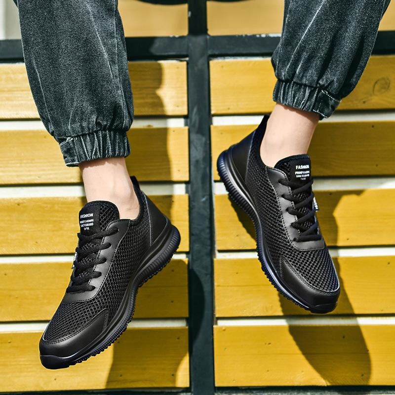 Summer breathable fly-woven mesh thin Putian men's shoes sports running shoes soft sole casual hollow mesh shoes non-slip