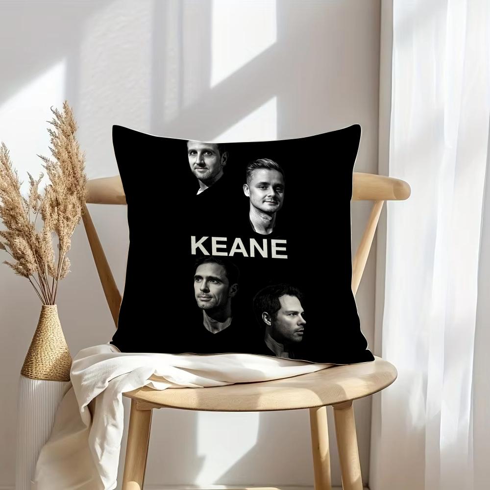 Band K-Keane Rock Cushion Cover Soft Plush Throw Pillow Cover | Double-Sided Decorative Cushion Case | Sofa Bedroom Home Decor
