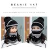 3PCS Women Beanie Hat Pom Bobble Scarf Set Knitted Winter Warm Snow Ski Cap Gift