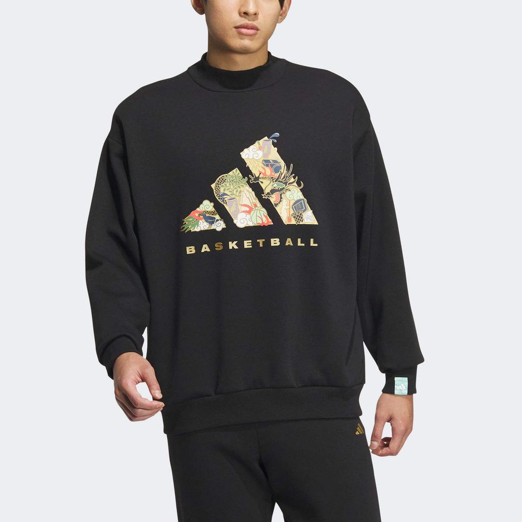 Adidas Originals Chinese New Year Dragon Graphic Crewneck Sweatshirt Unisex Tops Black JE3497