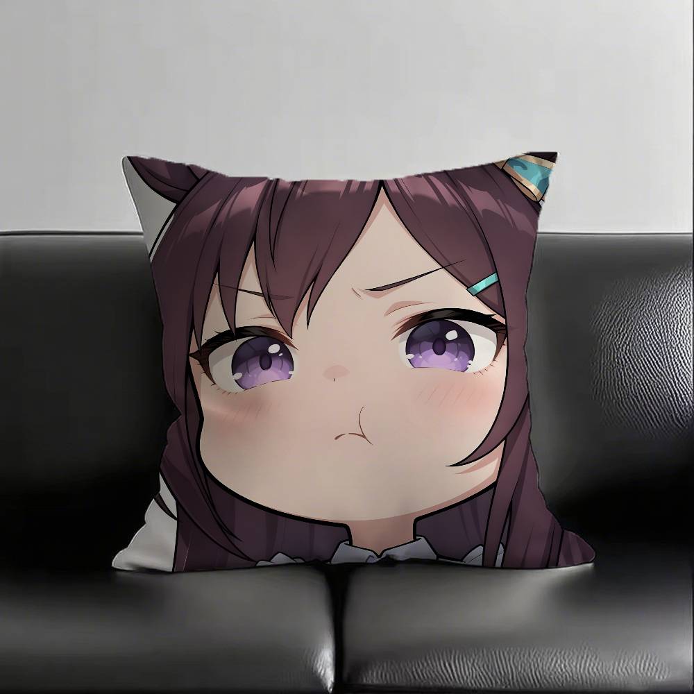 1pc Anime MEJIRO MCQUEEN Kawaii Pillow Case Fashion Square Pillowcase Bedroom Sofa Room Ins Decoration Leisure