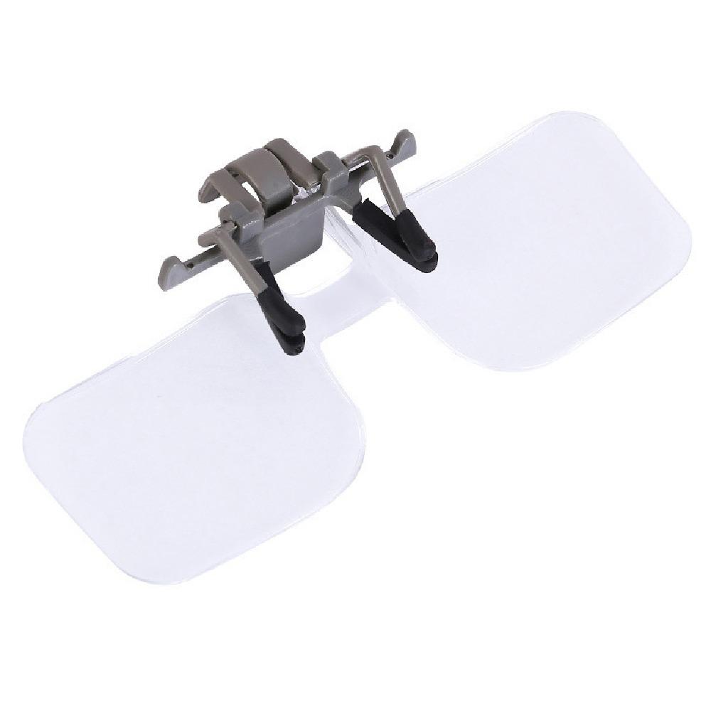 Detachable Head-mounted Magnifier 2X Magnification Clip on Eyeglass Loupe Elderly Use