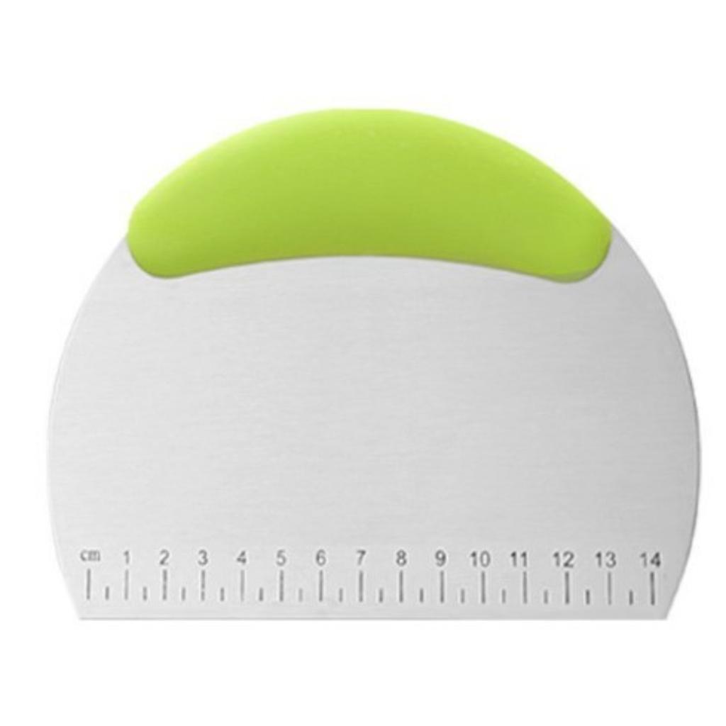 Schneidemesser aus Edelstahl mit graduiertem Schaber, Backwerkzeug für Reispfandeln und Kuchen, Halbkreisschaber