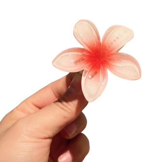 Haarkralle Transparent Farbverlauf Blütenform Haarspange Anti-Rutsch Zähne Hinterkopf Haarkralle Vielseitiges Haaraccessoire