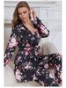 Three-Piece Pajama Set: Robe, Long Pants & Camisole In European & American Sizes