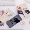 1 Pcs Cute Cartoon Cat Canvas Zipper Pencil Bag Case Children Pen Bags Women Cosmetic Bag Children Gift Stationery